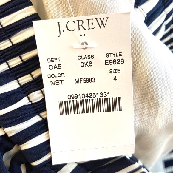 4 J. Crew Merchandile Navy Striped Pleated Skirt - Picture 10 of 10